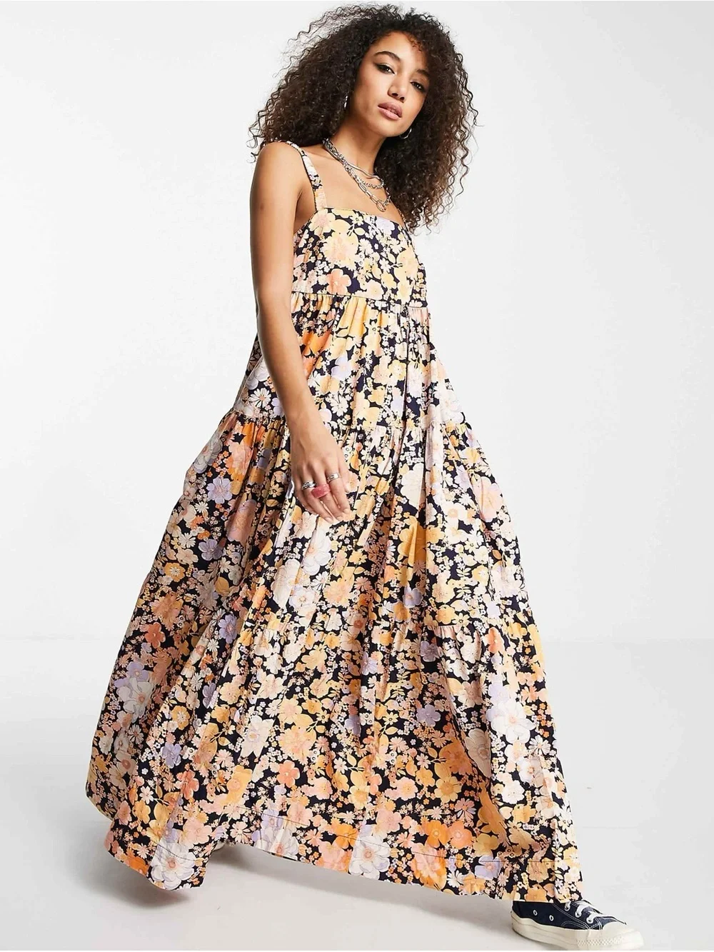 Free People Park Slope maxi dress in navy floral - Picture 4 of 6